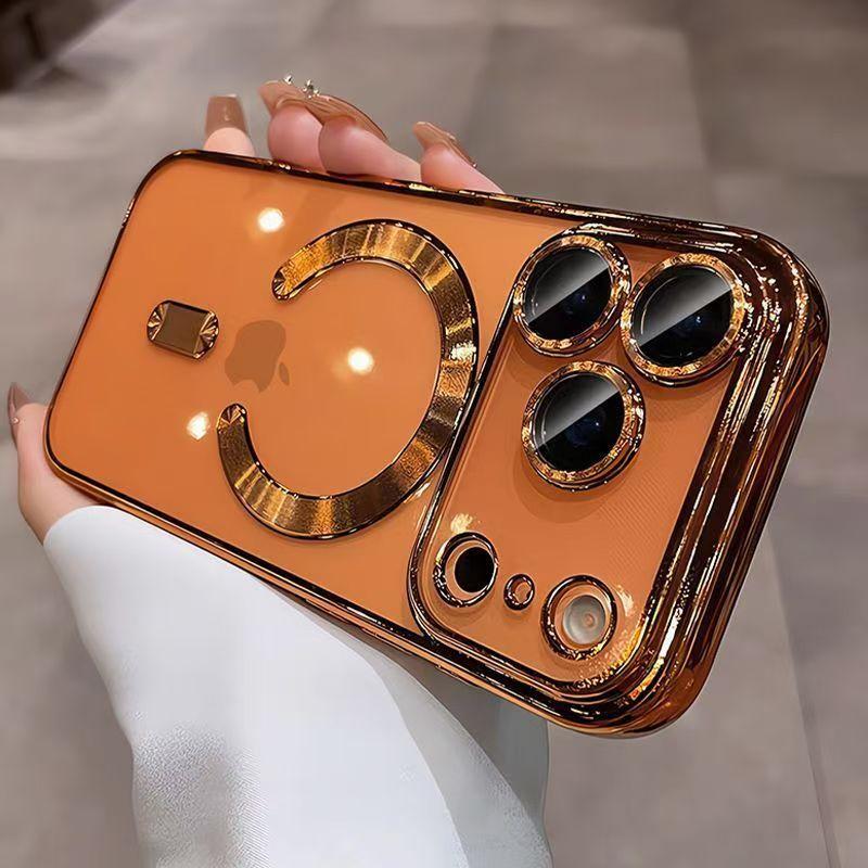 Comes with Lens Film for IPhone 17 Promax Phone Case, Electroplated Magnetic Suction for Apple 16 All Inclusive Soft Cover