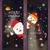 Santa Claus Tree Static Cling Window Stickers Glass Door Stickers Window Decals Christmas Decorations Scene Setup
