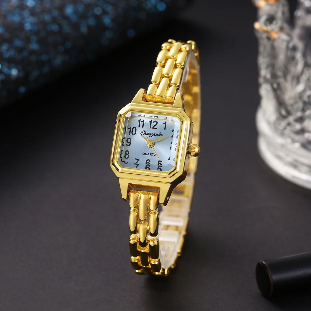 Luxus Damenuhren Golden Mode Lässig Quadratisches Kleines Zifferblatt Damenkleid Quarz Uhr Elegant Mädchen Armbanduhr