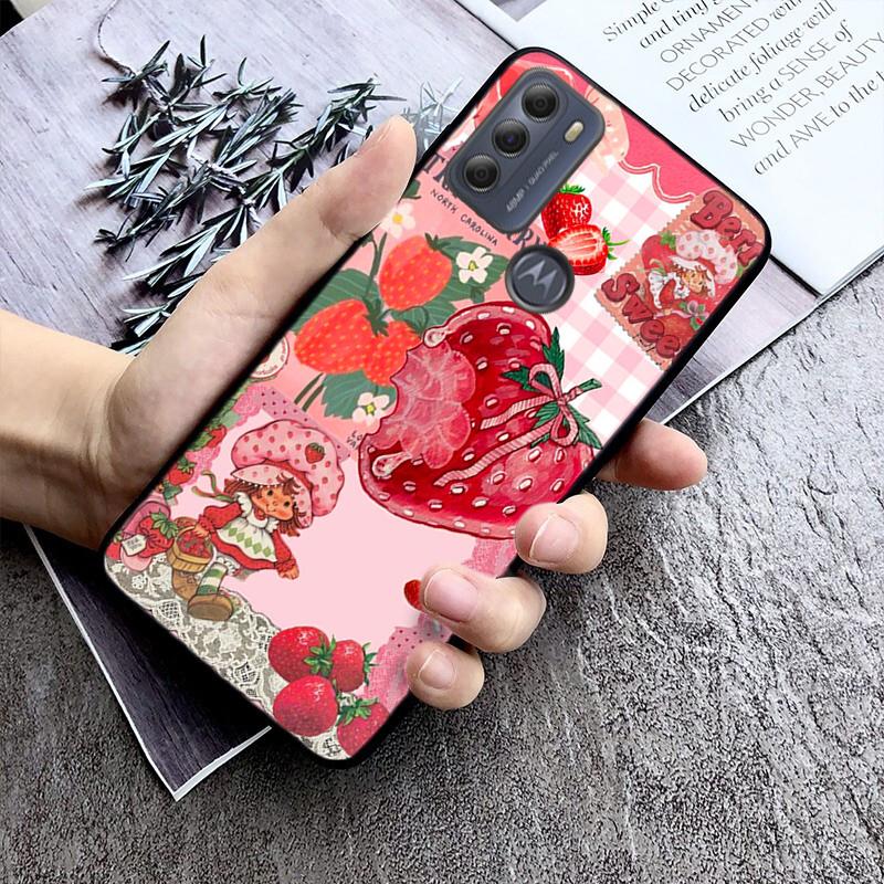 Phone Case For Moto G86 G85 G75 G15 G05 G56 G72 G53 G54 G84 G60 G31 G32 G24  G 5G G Play Strawberry Cat Cartoon