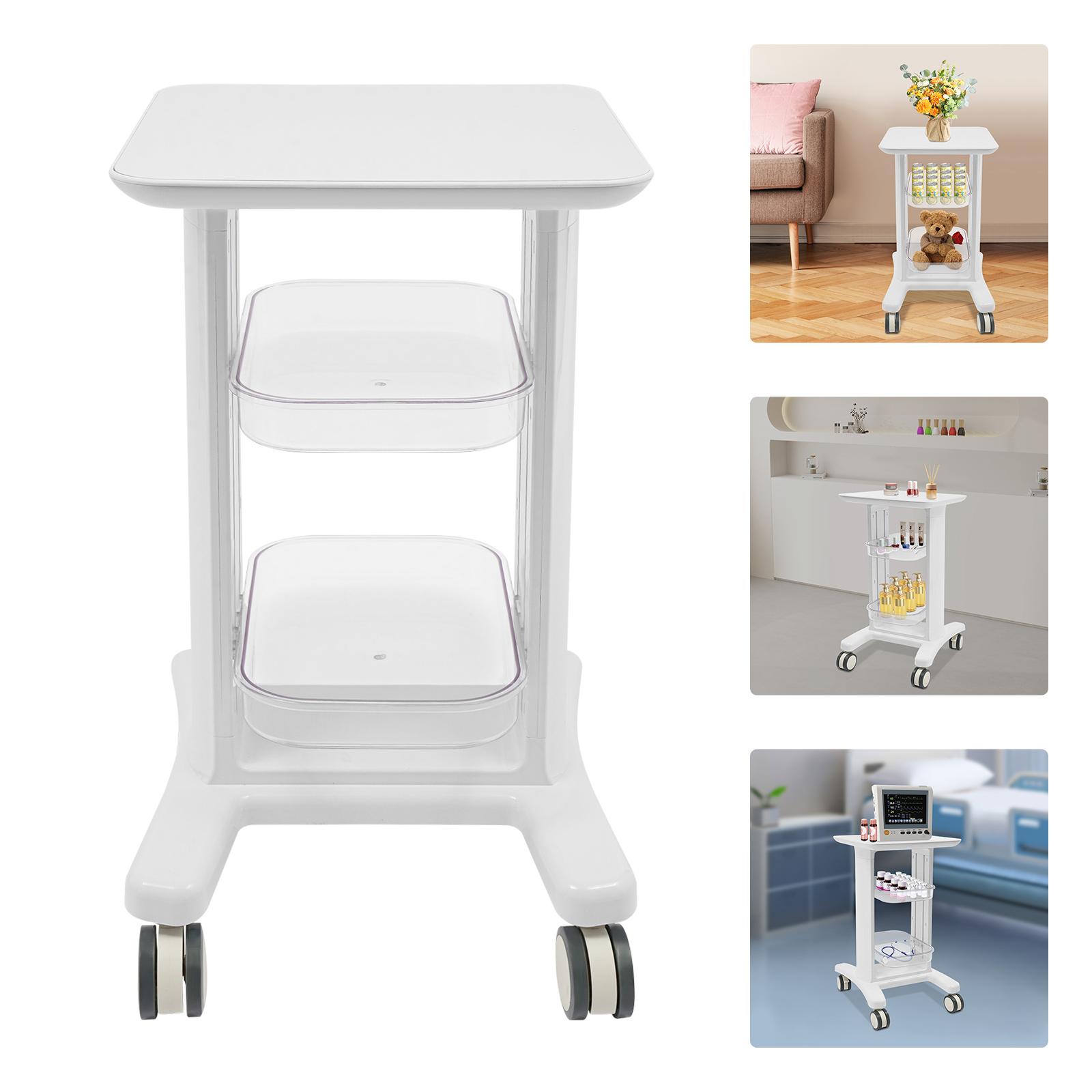 

3-tier ABS Storage Cart,White Rectangular Professional Beauty Salon Storage Trolley Floorstanding for Beauty Salons,Nail Salons белый