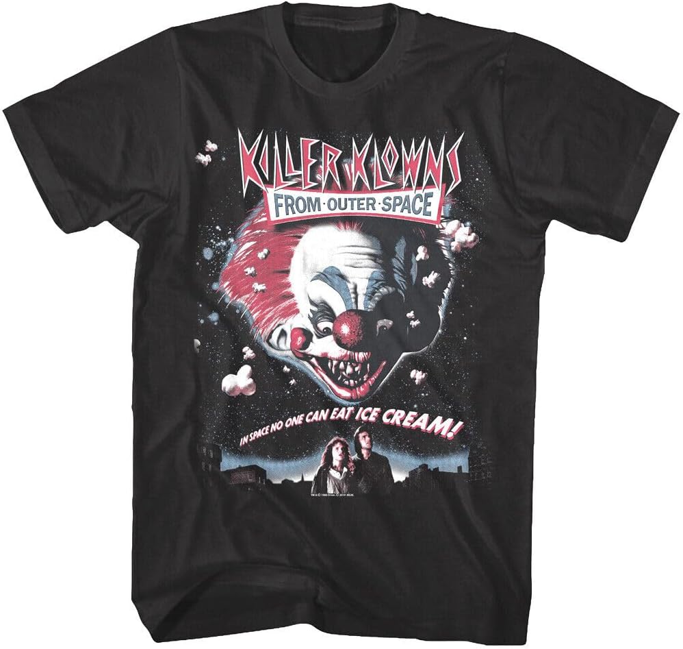 Killer Klowns from Outer Space Movie Poster Mens T Shirt in Space No One Can Eat L чёрный