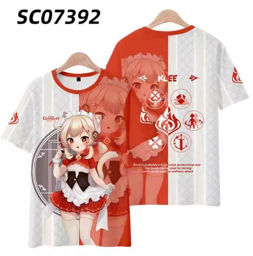 Genshin Impact Kuki Shinobu T-shirt men's and women's cosplay clothes 3D printed top