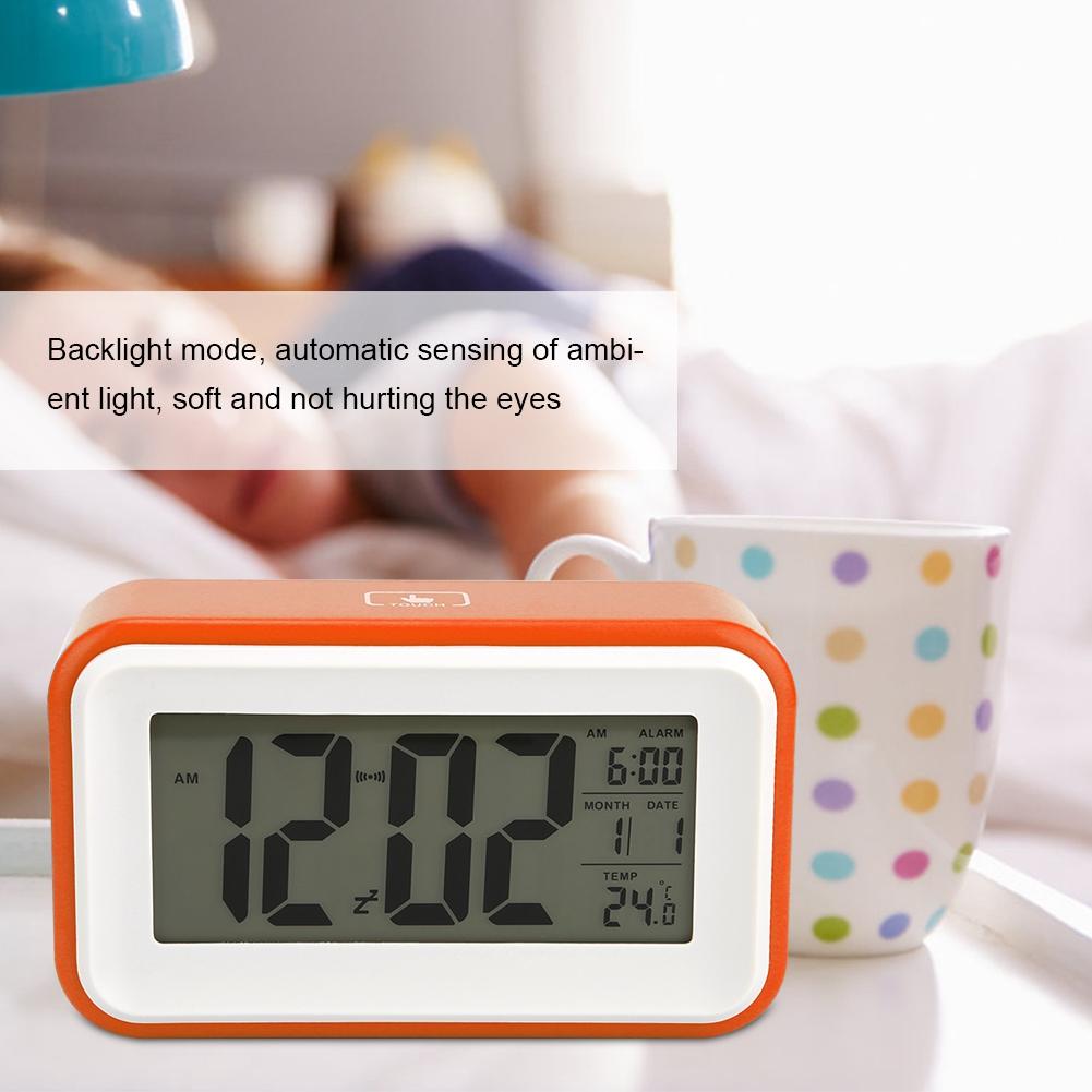 Ceas de alarmă electronic digital multifuncțional, rafinat, cu afișaj de temperatură (portocale)