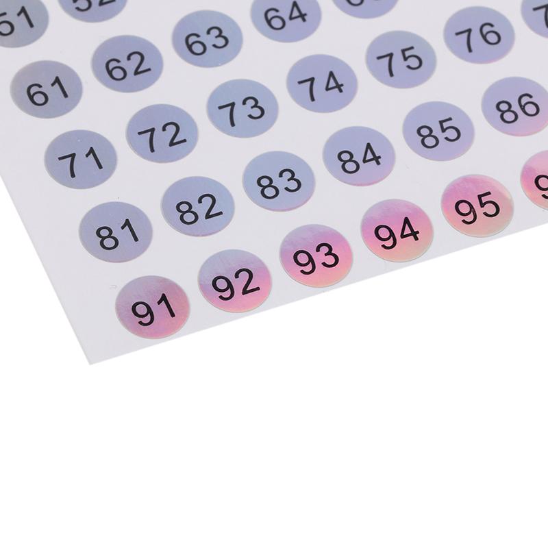 1–500 Laser-Nummern-Etikettenaufkleber, Bastel-Nagellack-Lippenstift-Farbetiketten-Aufkleber