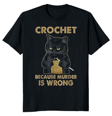 Tığ İşi Cinayet Yanlış Kedi Unisex Tişört T-shirt
