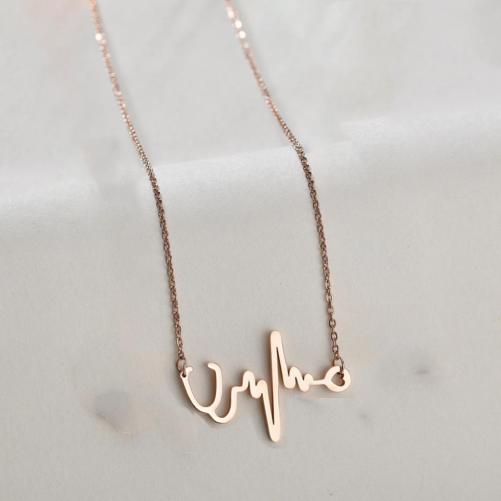 Atoztide Fashion Infinity Jesus Heartbeat Necklace For Women Stainless Steel Endless Forever Love Friendship Jewerly Gift