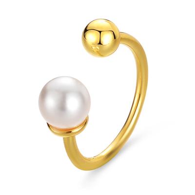 Pearl Opening Adjustable Ring Women'S New Light Luxury Niche Design Advanced Sense Index Finger Ring Autumn And Winter Ring