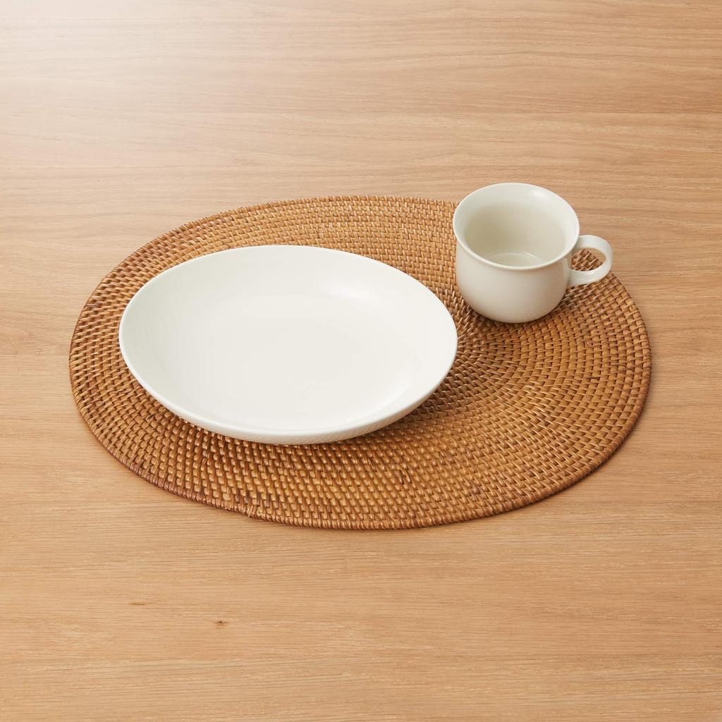 MUJI 40cm Wide X 30cm 82825664 Placemat, Oval, Approx. Deep,