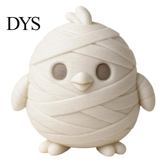 Holiday Gift for Friends Miniature Mummy Animal Figurine, 3D Printed Pig Chicken Dino Duck Small Plastic Figures Cat Statue, Spooky Cute Desk
