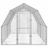 VidaXL Chicken Coop 2.5x4x2.25 M Galvanized Steel, Walk-in Chicken Run, Accessible Chicken Enclosure, Chicken Cage 3328516
