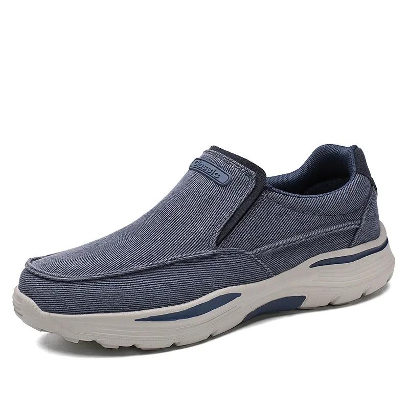 Spring and Autumn New Men's Canvas Shoes One Step Lazy Shoes Breathable Soft soled Men's  Anti slip Casual