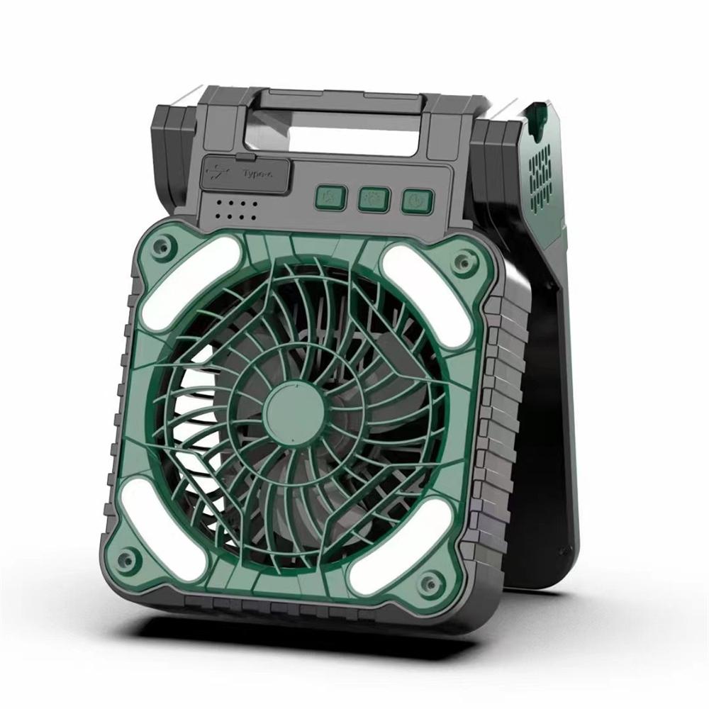 Outdoor LED Solar Camping Campinglicht Faltbar USB Wiederaufladbarer Ventilator 4 Geschwindigkeiten Leistungsstark Tragbar Camping Schreibtischlampe Mit Ventilator