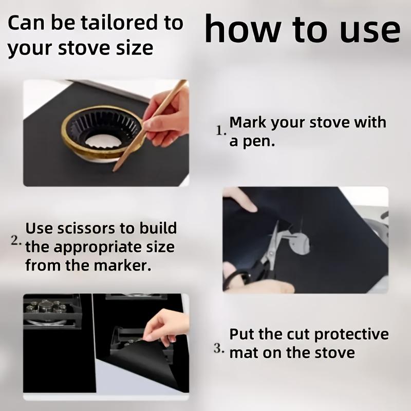 3 Stück wiederverwendbare Gasherd-Schutzbleche - Antihaftbeschichtet, waschbar & hitzebeständig für Küchensicherheit
