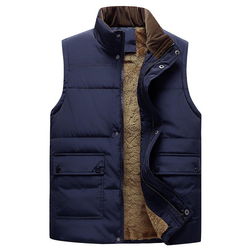 Men's Winter Fleece Vest: Thick, Warm, and Sleeveless for Middle-aged and Elderly