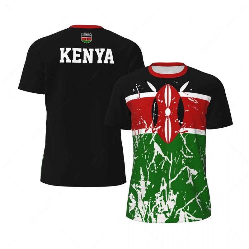 Kenya Flag T Shirt Men Fashion 3D Printed Football Tee Shirts Kids Summer Sport Fitness Short Sleeves Casual Round Neck Tshirt