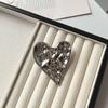 Glossy Pitted Heart Shape Brooch Minimalist Metal Enamel Heart Pins  for Fashion Jewelry Gift