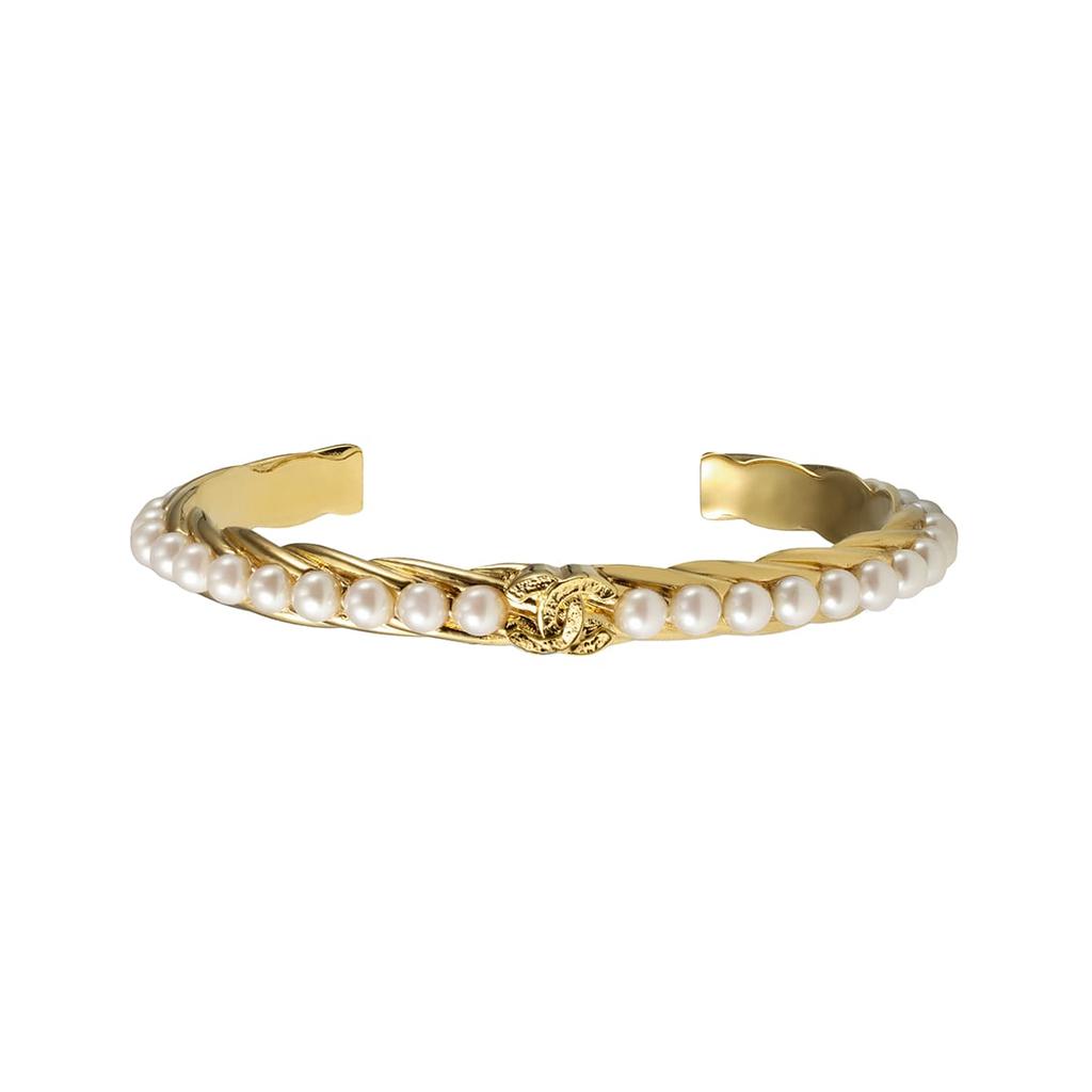 CHANEL Synthetic Cubic Zirconia Bangles Women's Gold ABB239-B13281-NP250