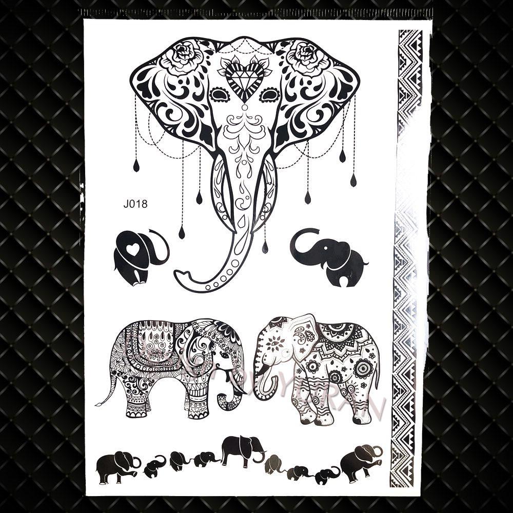 Black Women Forest Boho Wolf Lion Totem Tattoos Stickers Girls Henna Mandala Floral Fake Tatto Temporary Lotus Custom Arm Tattoo