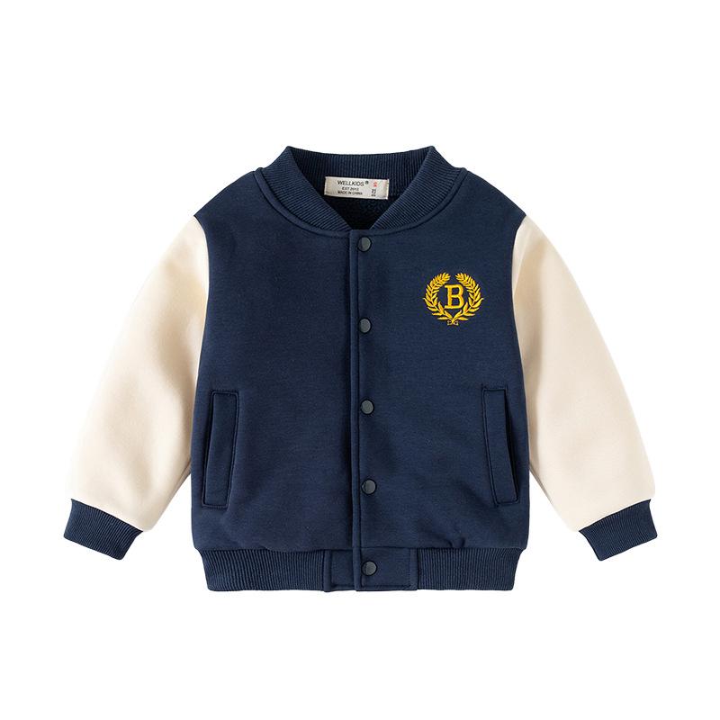 Boys baseball jacket knitted cardigan spring and autumn new autumn children's clothing baby children's autumn clothing