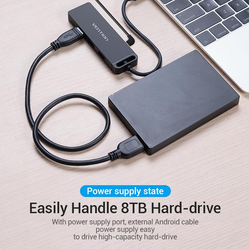 Vention USB C HUB 4 porter USB Type C til USB 3.0 Multi HUB Splitter for datamaskintilbehør Type C HUB