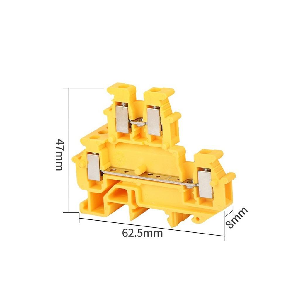 Double Level Electrical Terminal Block 4-Conductor DIN Rail Terminal Industrial Control