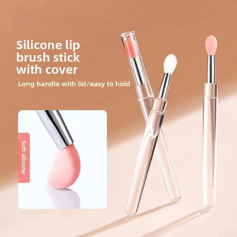 1PC With Cover Makeup Tool Silicone Multifunctional Lip Brush for Lipstick