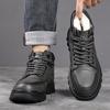 thick-soled cotton shoes, piled and thickened in winter, warm snow boots, casual sports plush leather shoes