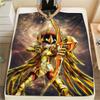 Saint Seiya Goldene Heilige Flanelldecke, weich für das Schlafzimmer zu Hause, tolles Geschenk für Saint Seiya-Fans