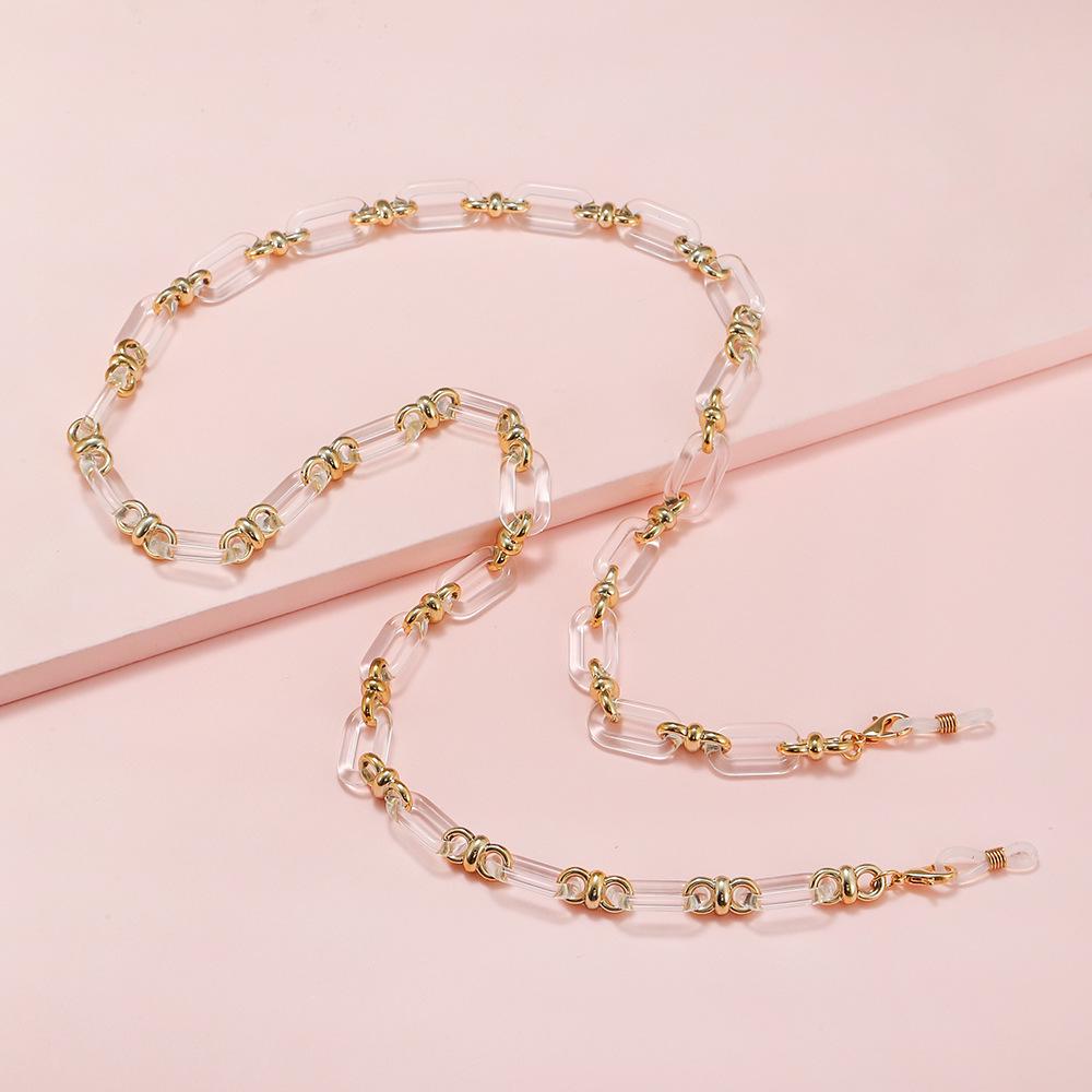 

Красочная акриловая цепочка-держатель для очков и маски с квадратной кольцевой пряжкой