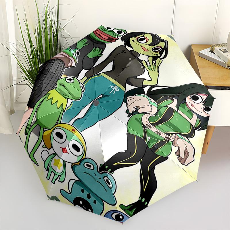 

1pc Pepe the Frog Outdoor Umbrella - Automatic Opening/Closing - Portable 3-Fold Design - 8-Rib Iron Frame - Perfect Gift for Fans, Travelers, Daily U