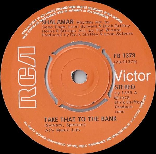 

7inch Record SHALAMAR - Take That To The Bank FB1379 RCA Victor 1978 UK Soul/Funk Used