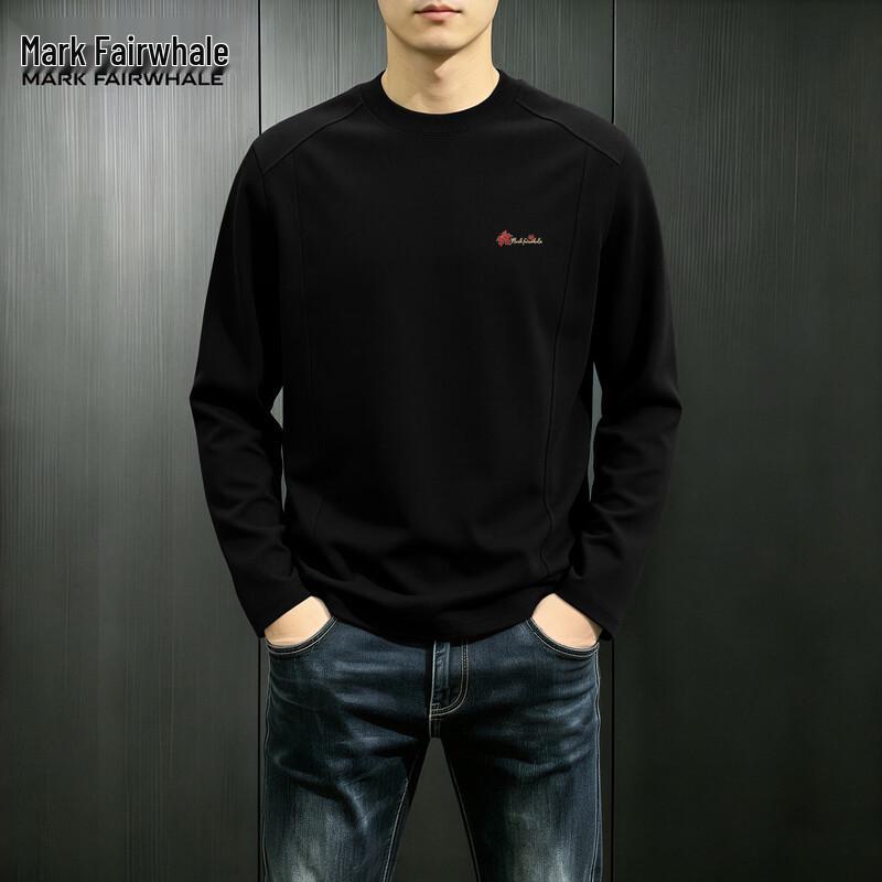 Mark Fairwhale Men's Casual Loose Long Sleeve Crew Neck T-Shirt