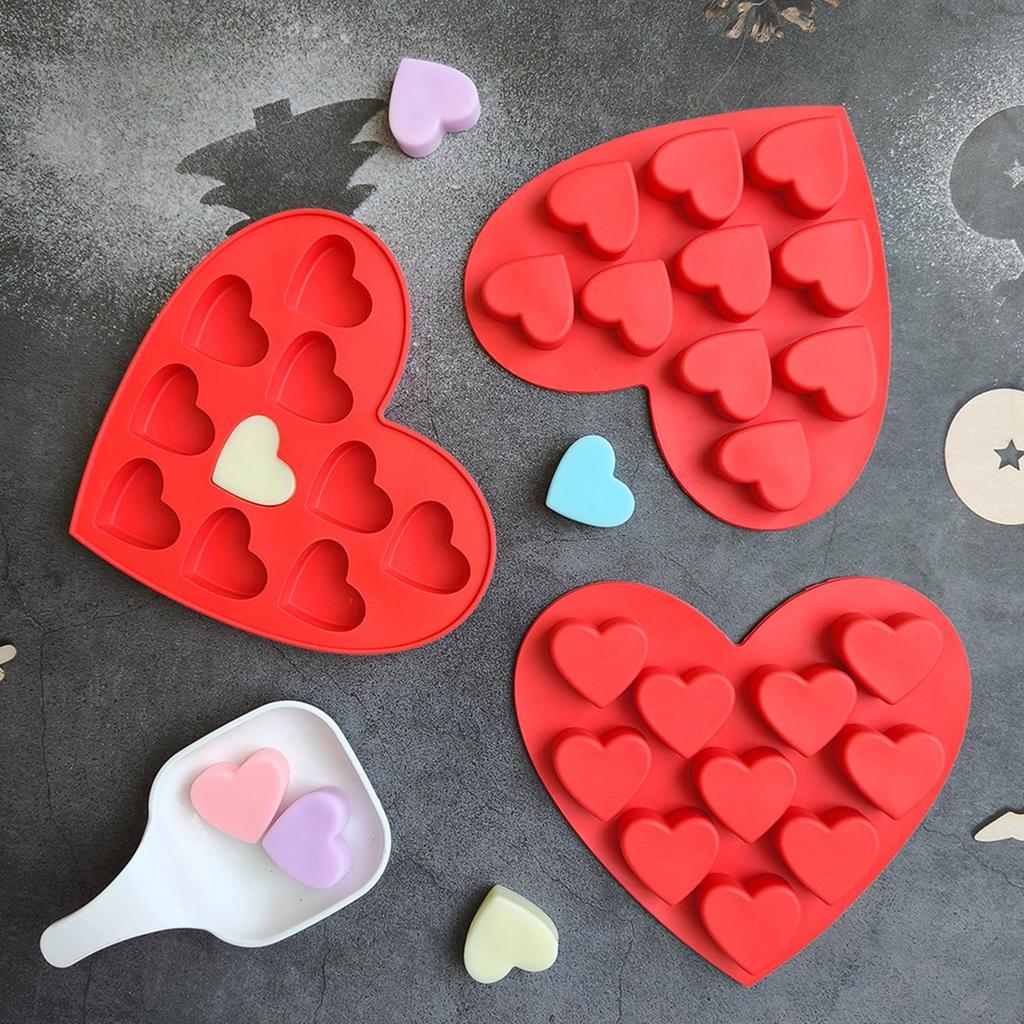 Love Silicone Chocolate Mold 10 holes Heart Candy Jelly Baking Ice Cake Mould Candle Soap Making Mold For Valentine's Day Gifts