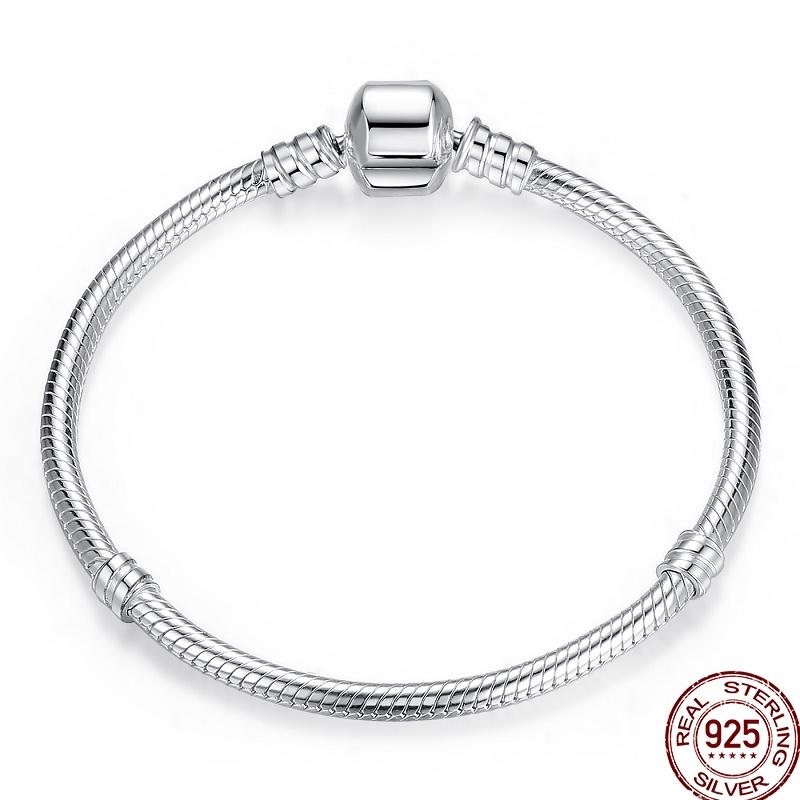 100% Silver Bracelet Fit Original Design Beads Charms DIY Jewelry Making Dazzling CZ Chain Bracelet For Women