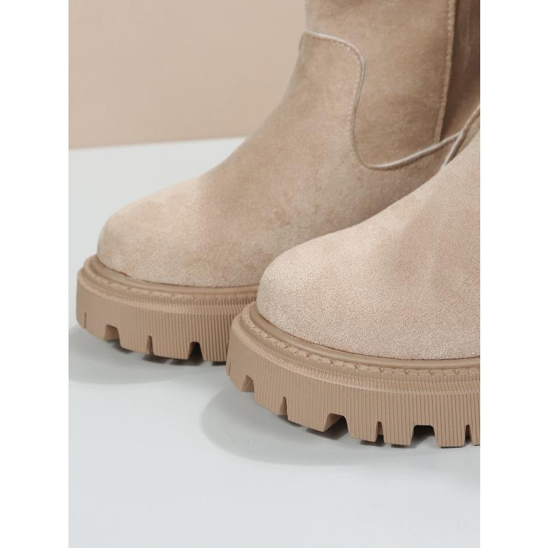 Women's Snow Boots Autumn and Winter European and American Cross-border New Large-size Velvet Thick-soled Thermal Cotton Shoes Martin Boots