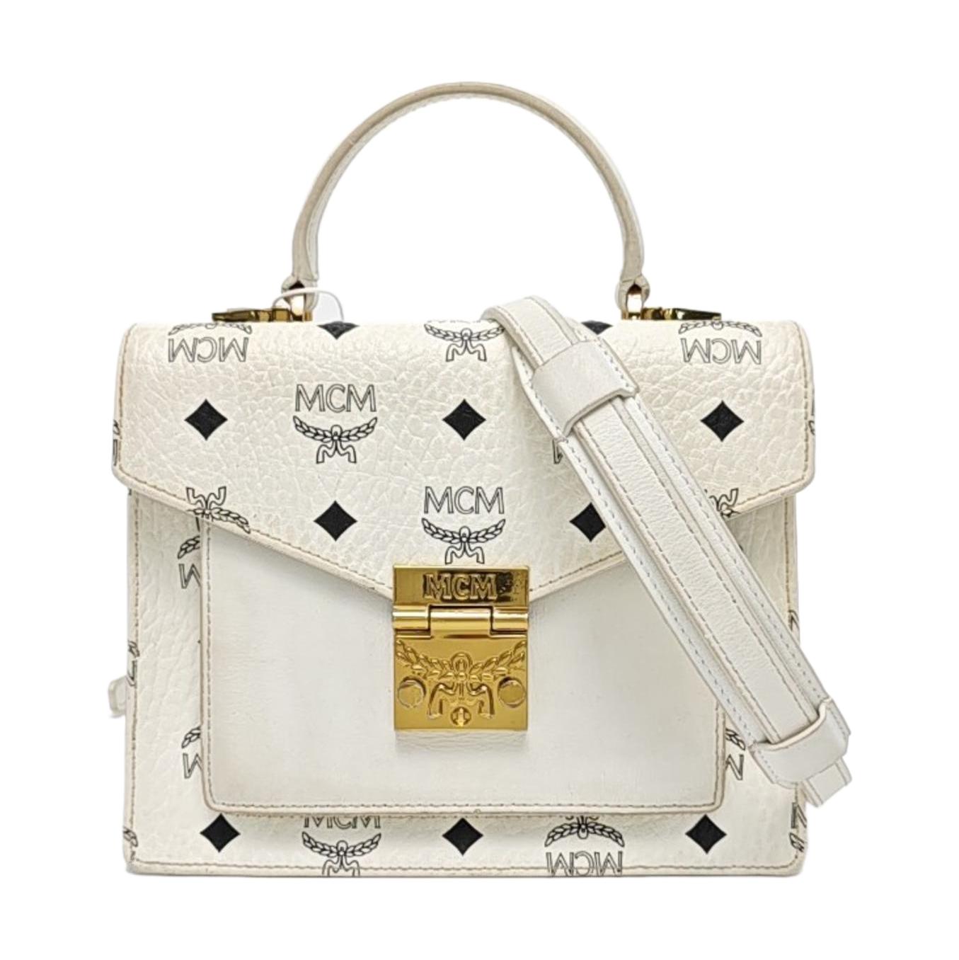 [Pre-Owned] Patricia Small White Coated Canvas Printed Crossbody Bag - Fair #28R4ZJ ONE SIZE