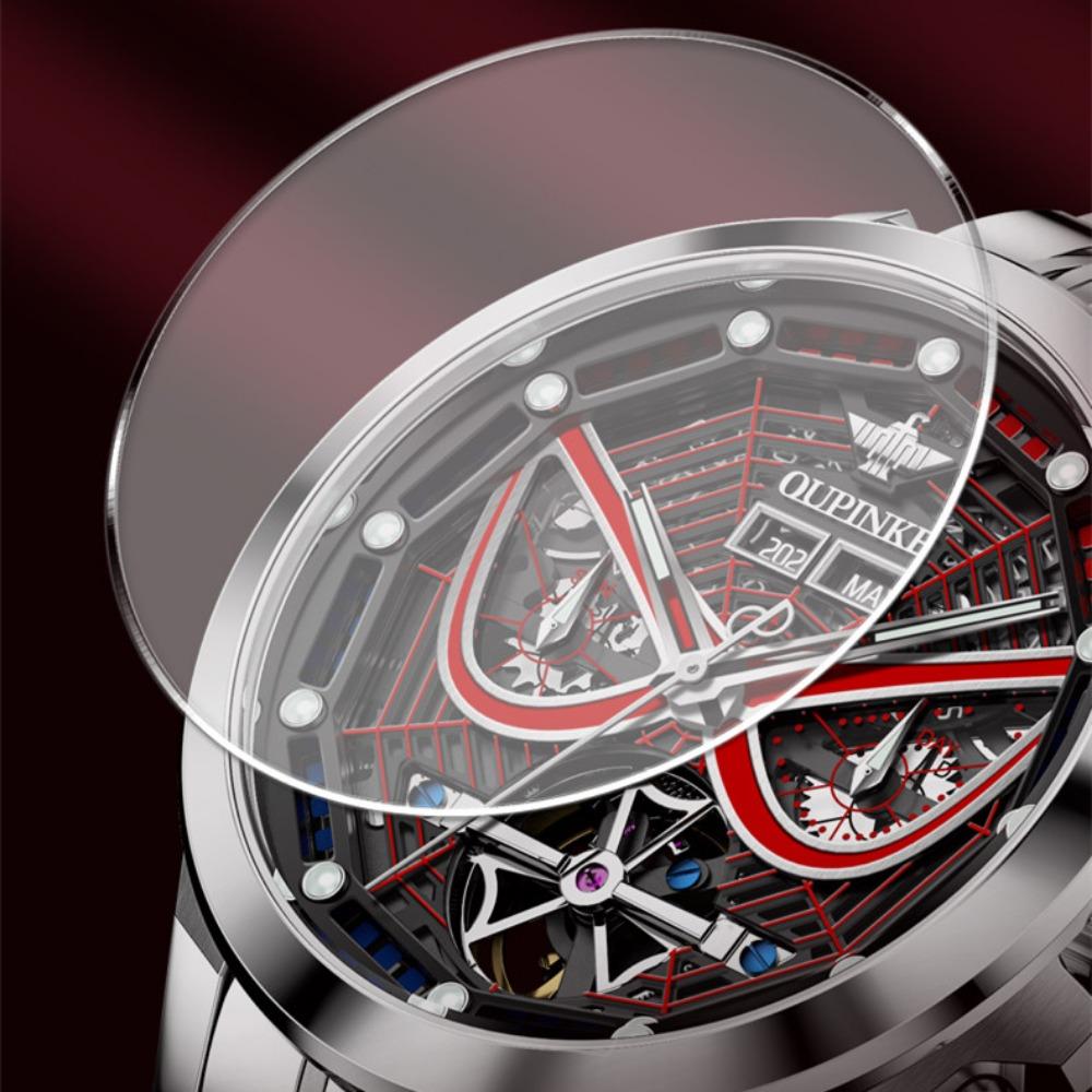 OUPINKE Herrenuhr Multifunktionale mechanische Uhr Hollow Spider Armor Herrenuhr High-End-Uhr