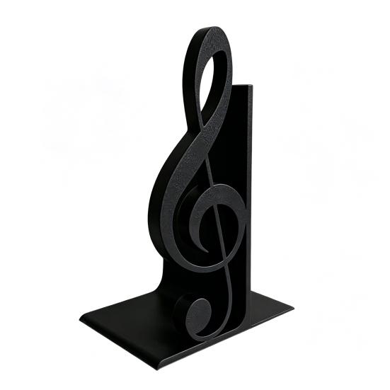 Treble Clef Table Ornament 3D Printed Music Note Bookend, Decorative Shelf Organizer, Modern Desk Decor for Home Book Office Study, Heavy Base Sturdy