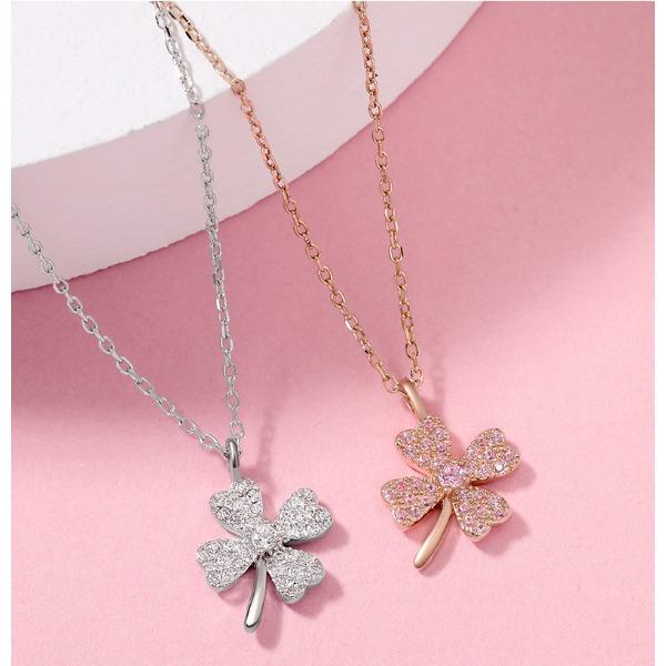 INS Kalter Wind Japanisch Koreanisch Vierblättriges Kleeblatt Halskette Weibliche Schlüsselbeinkette Minimalistischer Glücksklee Anhänger