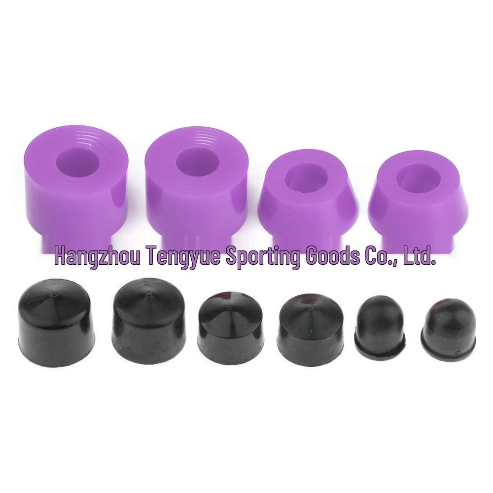 

Four-Wheel Skateboard Bracket with 92A Shock Absorber PU Bowl Pad - Double Kick Longboard Large/Medium/Small фиолетовый