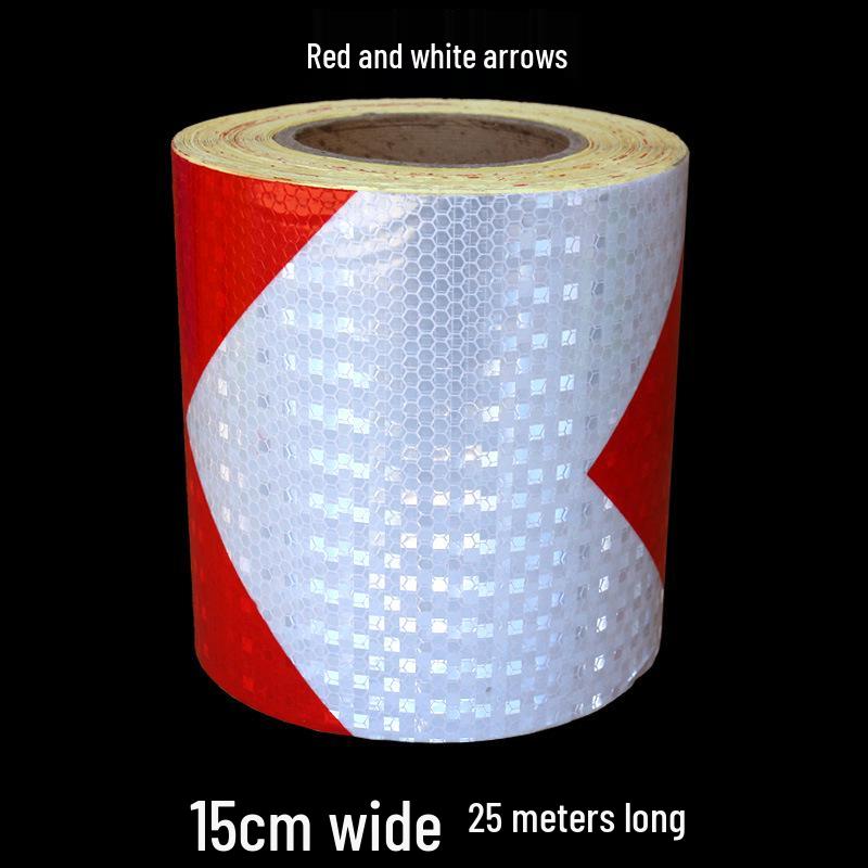 5cm Black Yellow Reflective Honeycomb Arrow Warning Tape Car Sticker