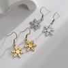 2025 Winter Stainless Steel Snowflake Pendant Earrings - Women's Versatile Cutout Design