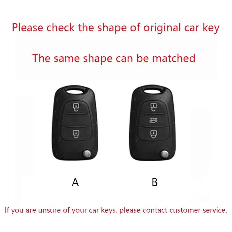 Zinc Alloy Leather Car Key Case For Hyundai Elantra Accent I20 I30 Ix20 Ix35 Car Flap Key Case Elantra Accent Car Key Case