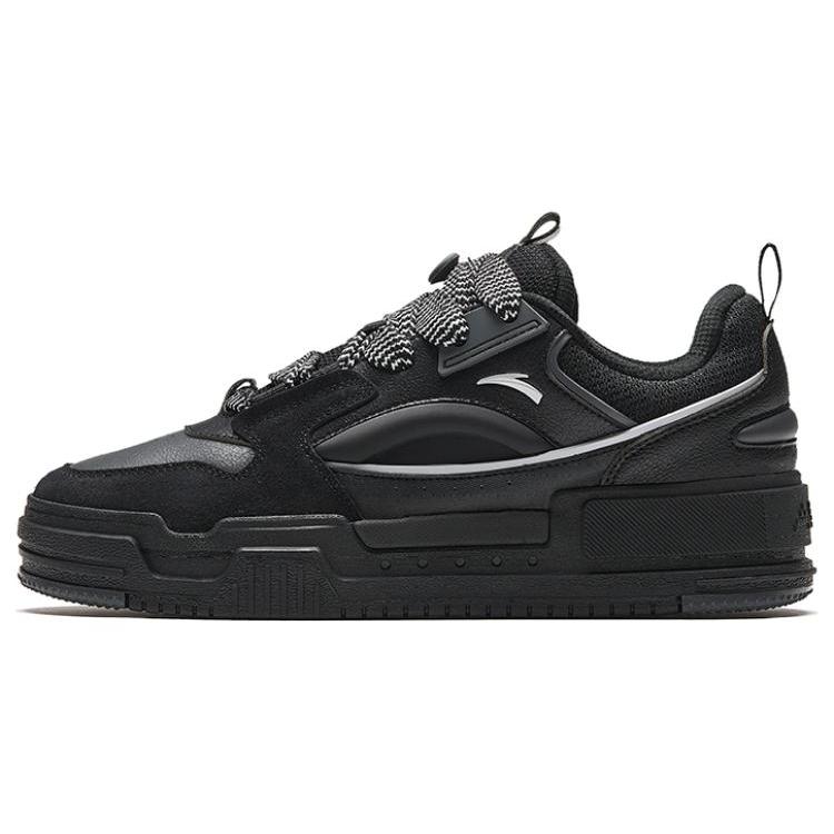 New Anta Micro Sugar Puffy Shoes Slip Resistant Breathable Low Top Skateboard Shoes Men's Black 912348001-2