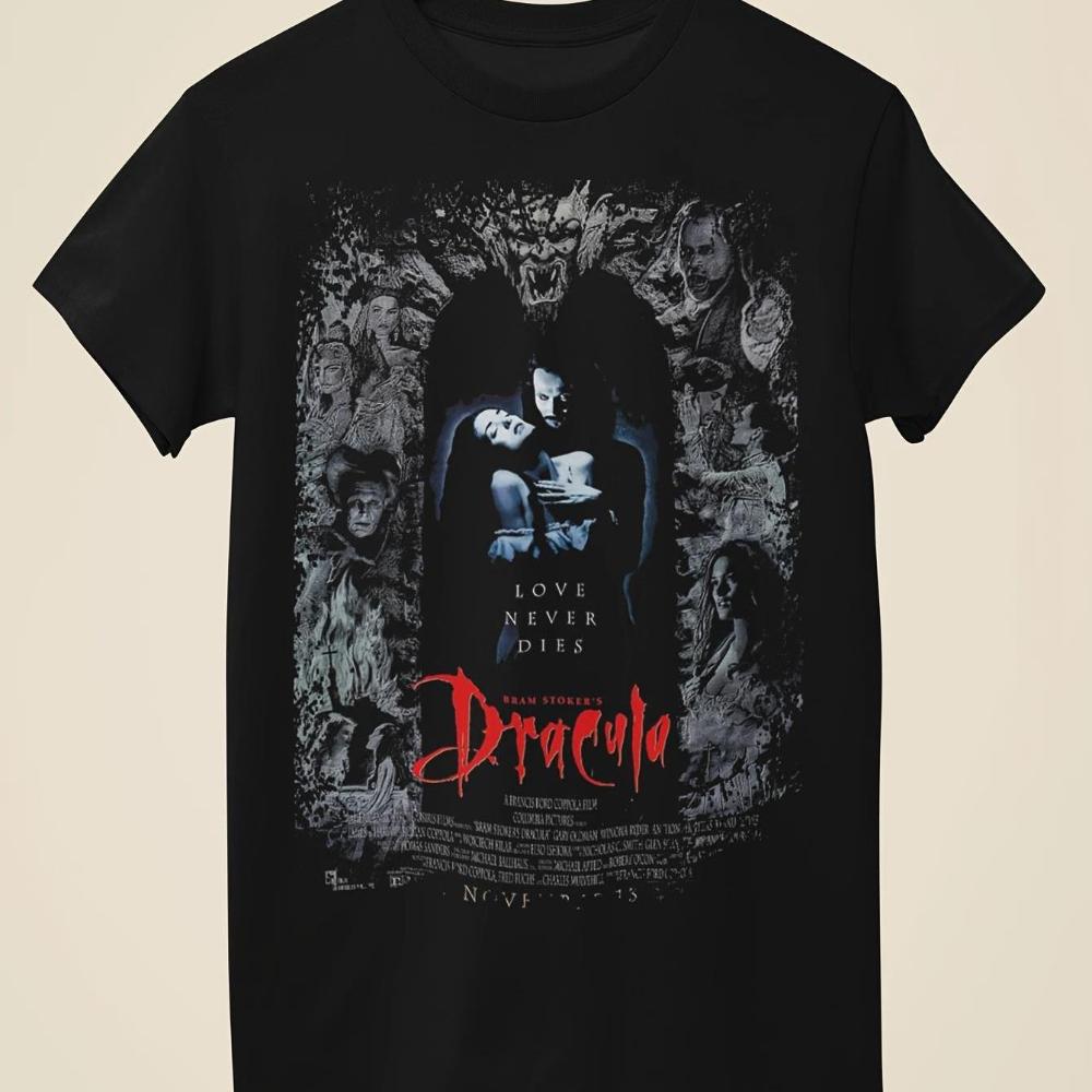Gothic Dracula T-Shirt for Men and Women Officially Inspired Vampire Design Love Never Dies Dra