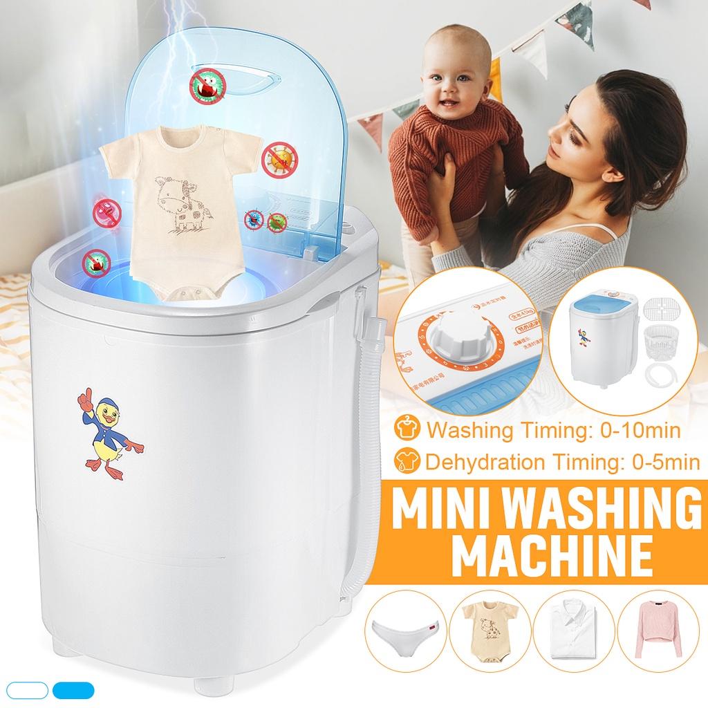 300W Mini Portable Clothes Washing Machine Capacity Small Washer Low Noise Automatic Single-Barrel Washer For Home/Dorm 4.5Kg
