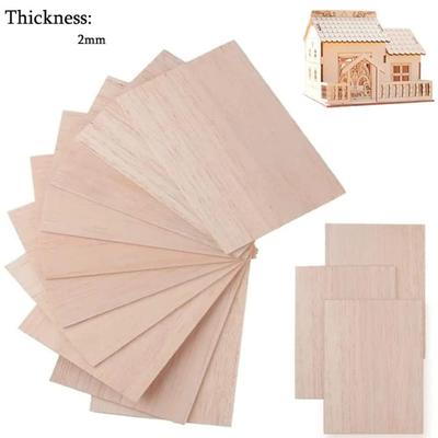 5pcs Unfinished Blank Wood Sheet Natural Handmade Material DIY Craft Solid Wood Piece  Home Decor