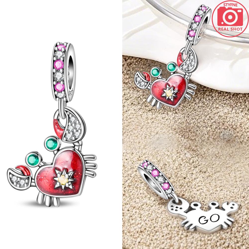 Copper Ocean World Series Sea Blue Turtle Starfish Crab Octopus Charms Bead Fit Bracelet Diy Jewelry Gift