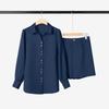 ZANZEA Women Long Sleeve Blouse and Shorts Casual Two Piece Suit Sets